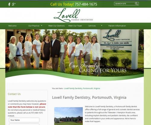 Website Design for: Lovell Family Dentistry