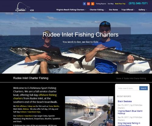 Website Design for: E-Fishinsea Fishing Charters